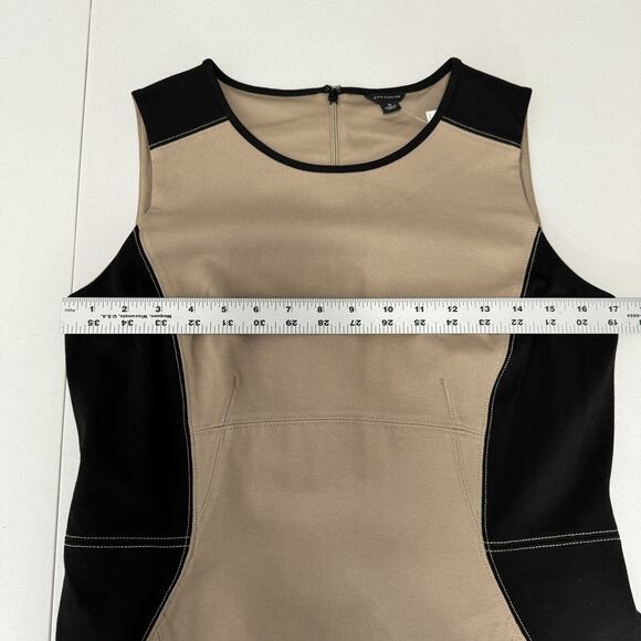Ann Taylor Womens Dress 8 Tan Colorblock Ponte Knit Slimming Career Old Money - Picture 6 of 13